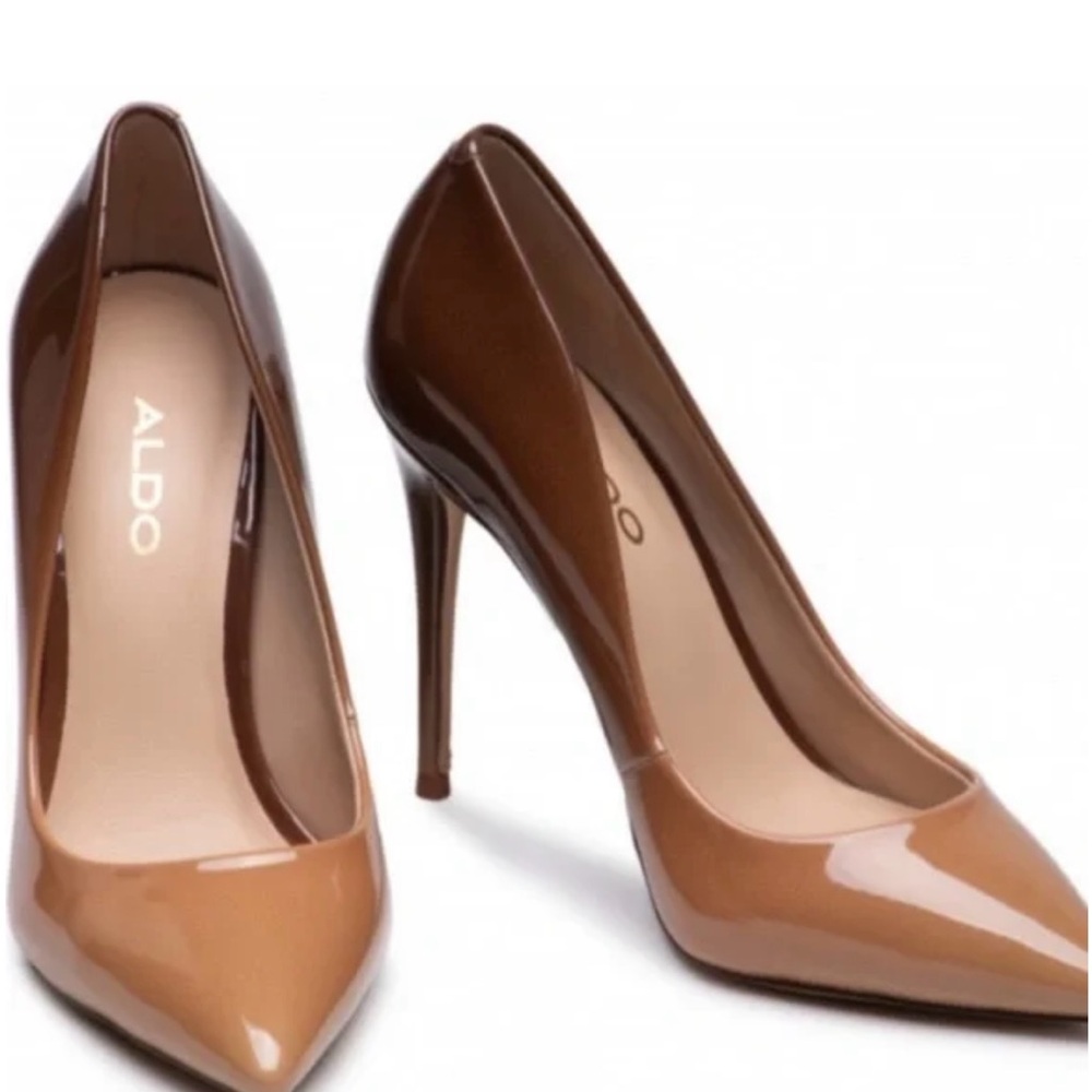 Aldo Women's Brown Patent Heels - never worn